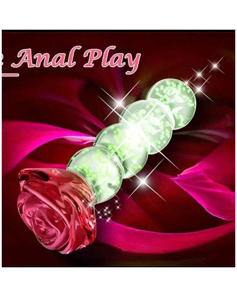 Ophelia's Dream Toys - Glass butt plug rose glow in the dark