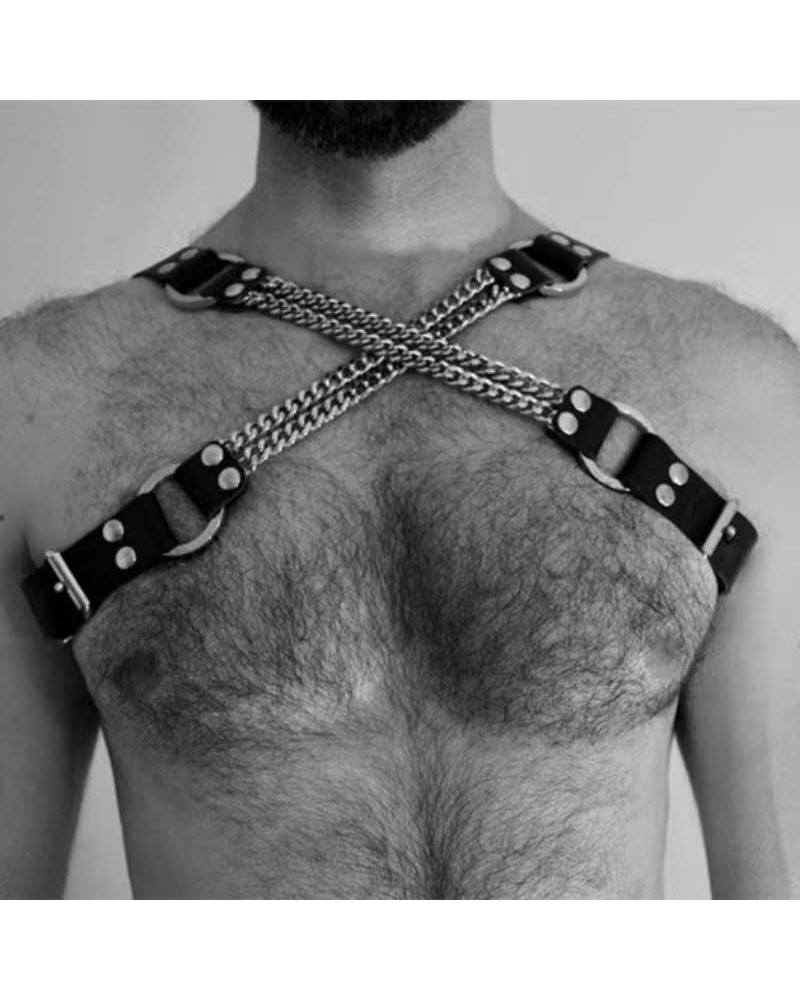Ophelia's Dream Lingerie- Men’s Leather Chain Chest Harness Ophelia's Dream Lingerie- Men’s Leather Chain Chest Harness