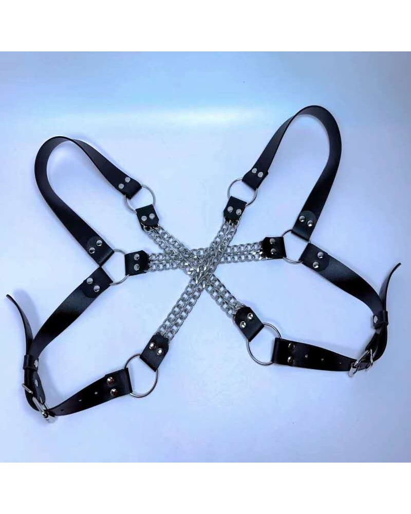 Ophelia's Dream Lingerie- Men’s Leather Chain Chest Harness Ophelia's Dream Lingerie- Men’s Leather Chain Chest Harness