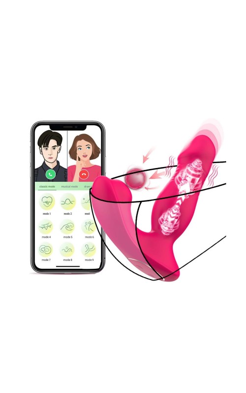 Ophelia's Dream Toys- App controlled wearable thrusting and clitoral suction vibrator