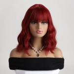 Ophelia's Dream Toys- Medium Length Wavy Dark Red Wig with Fringe Ophelia's Dream Toys- Medium Length Wavy Dark Red Wig with Fringe