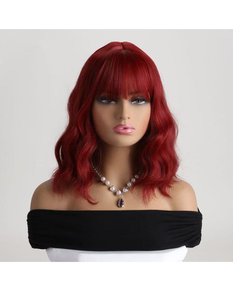 Ophelia's Dream Toys- Medium Length Wavy Dark Red Wig with Fringe Ophelia's Dream Toys- Medium Length Wavy Dark Red Wig with Fringe