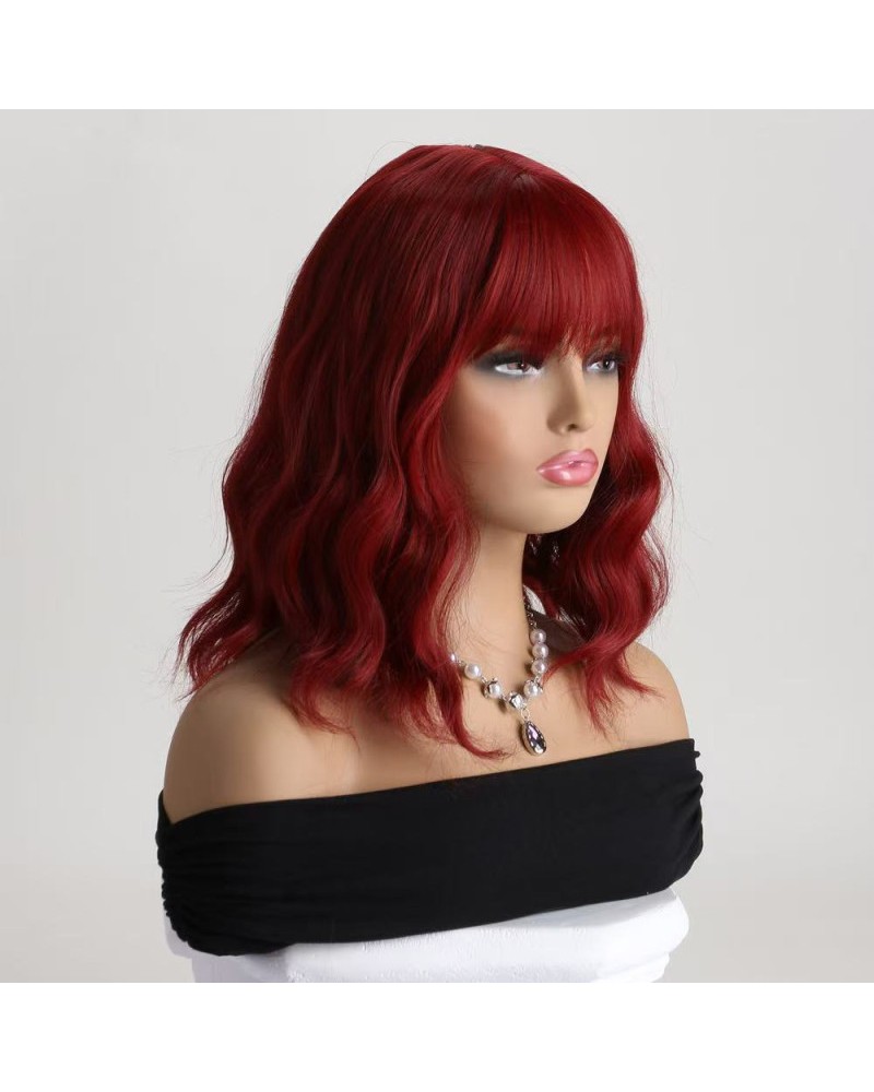 Ophelia's Dream Toys- Medium Length Wavy Dark Red Wig with Fringe Ophelia's Dream Toys- Medium Length Wavy Dark Red Wig with Fringe