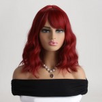 Ophelia's Dream Toys- Medium Length Wavy Dark Red Wig with Fringe Ophelia's Dream Toys- Medium Length Wavy Dark Red Wig with Fringe