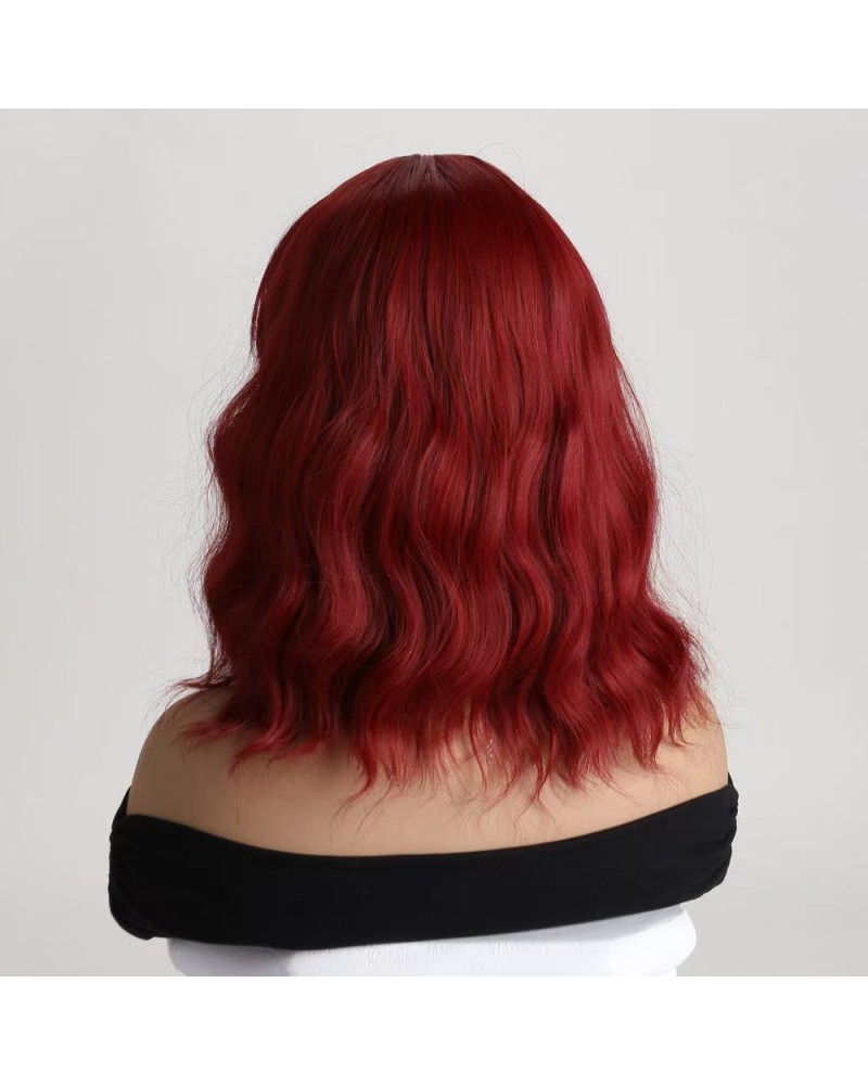 Ophelia's Dream Toys- Medium Length Wavy Dark Red Wig with Fringe Ophelia's Dream Toys- Medium Length Wavy Dark Red Wig with Fringe
