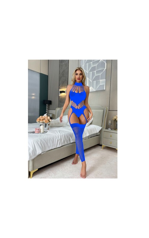 Ophelia's Dream Lingerie- Blue strappy teddy with socks