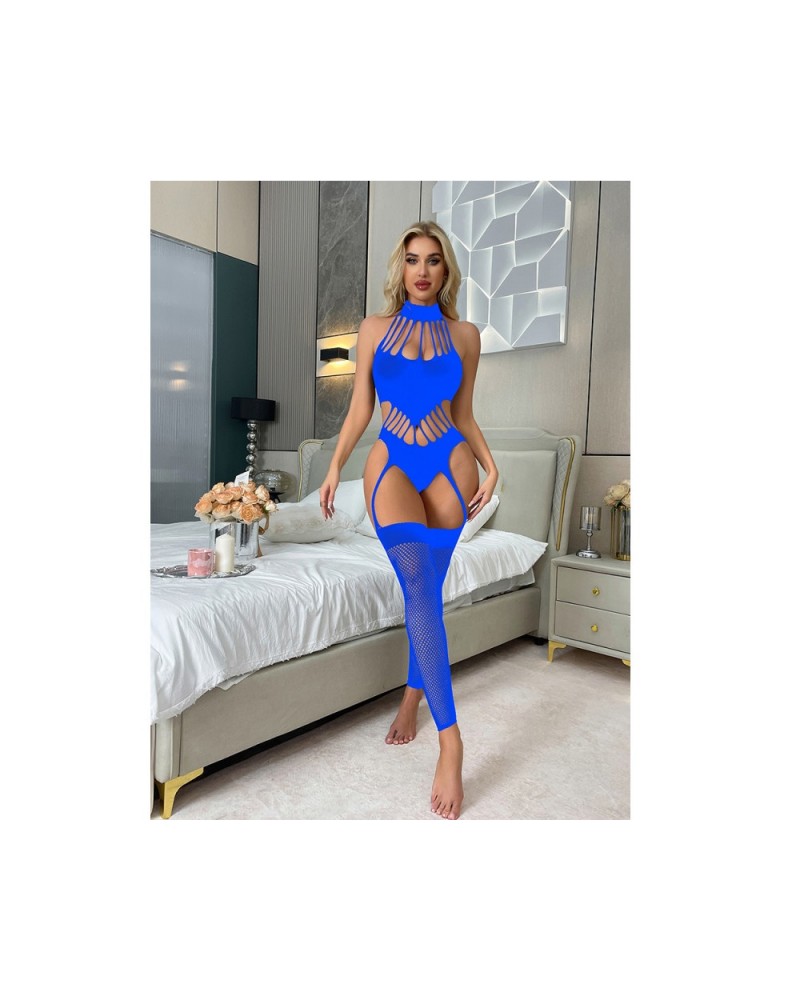 Ophelia's Dream Lingerie- Blue strappy teddy with socks
