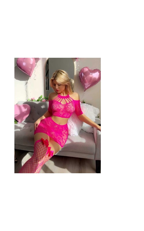 Ophelia's Dream Lingerie - Pink fishnet set