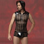 Ophelia's Dream Lingerie- Sheer and wetlook top with hood and shorts