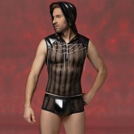Ophelia's Dream Lingerie- Sheer and wetlook top with hood and shorts