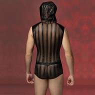 Ophelia's Dream Lingerie- Sheer and wetlook top with hood and shorts