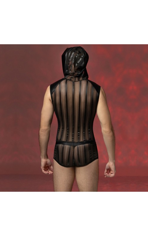 Ophelia's Dream Lingerie- Sheer and wetlook top with hood and shorts