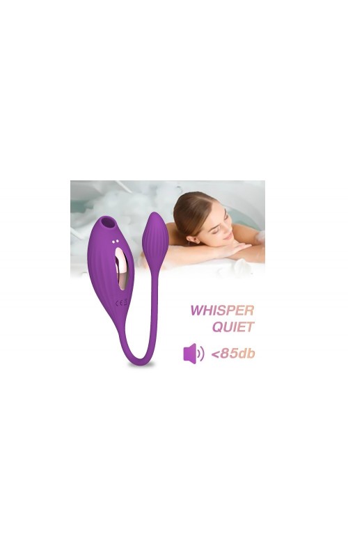 Ophelia's Dream Toys - Dual-Ended Vibrator with Suction & Magnetic USB Charging – Purple