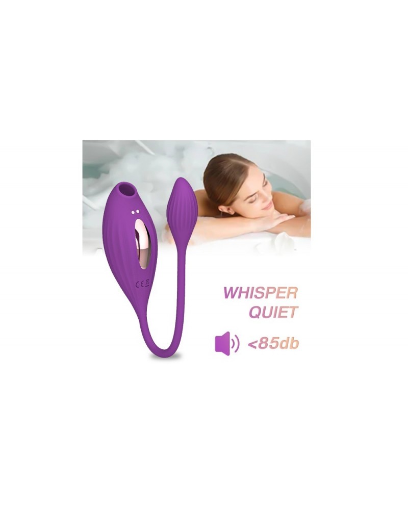 Ophelia's Dream Toys - Dual-Ended Vibrator with Suction & Magnetic USB Charging – Purple Ophelia's Dream Toys - Dual-Ended Vibrator with Suction & Magnetic USB Charging – Purple