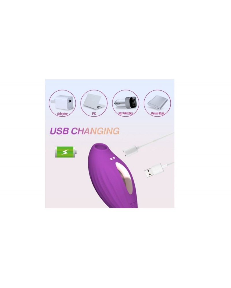 Ophelia's Dream Toys - Dual-Ended Vibrator with Suction & Magnetic USB Charging – Purple Ophelia's Dream Toys - Dual-Ended Vibrator with Suction & Magnetic USB Charging – Purple