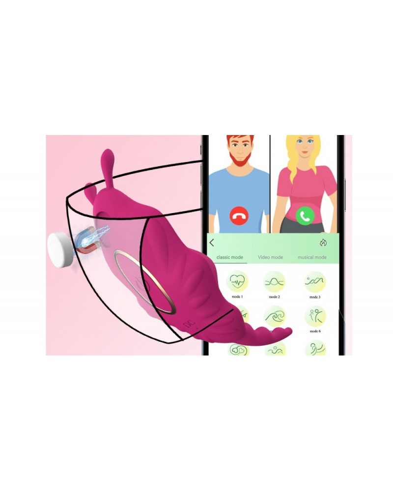 Ophelia's Dream Toys- App magnetic panty vibrator pink