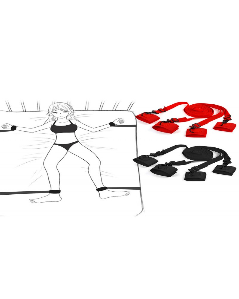 Ophelia's Dream Toys - Under Mattress Restraint Set - Black Ophelia's Dream Toys - Under Mattress Restraint Set - Black