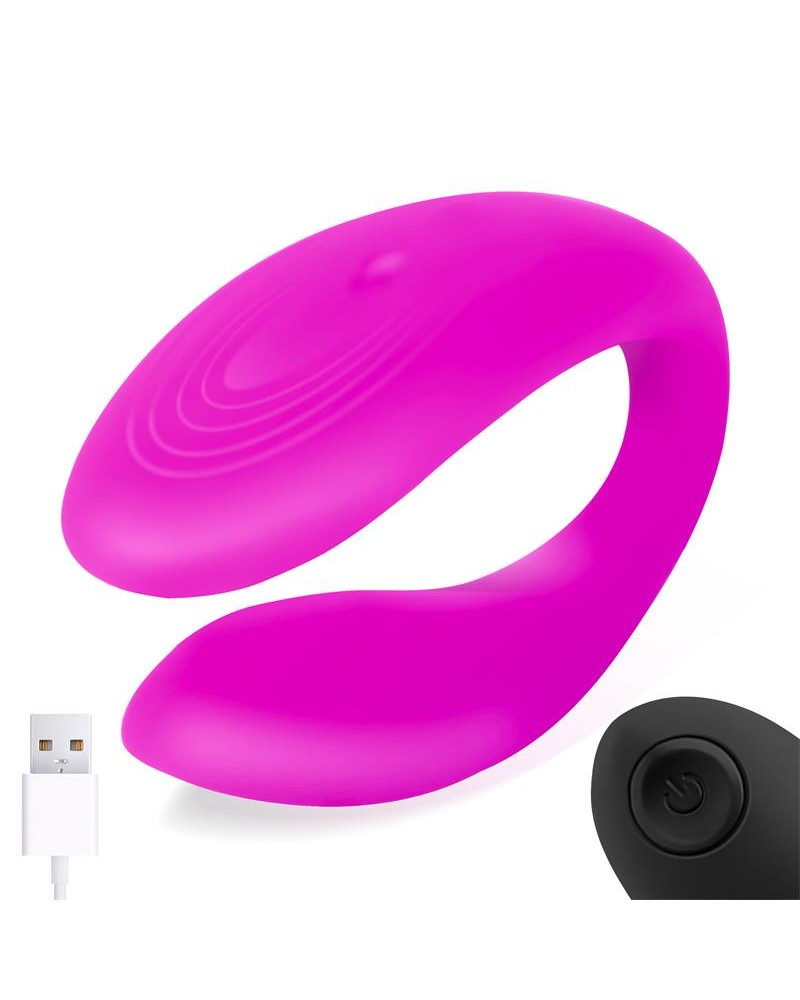 Roomie Couples Vibrator Liquid Silicone Unibody Remote Control USB	