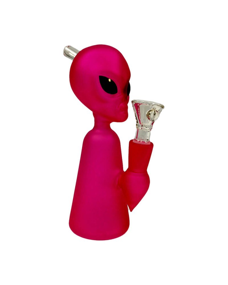 Alien Figure Pink Bong Thick Glass 17cm