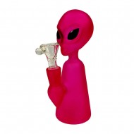 Alien Figure Pink Bong Thick Glass 17cm Alien Figure Pink Bong Thick Glass 17cm