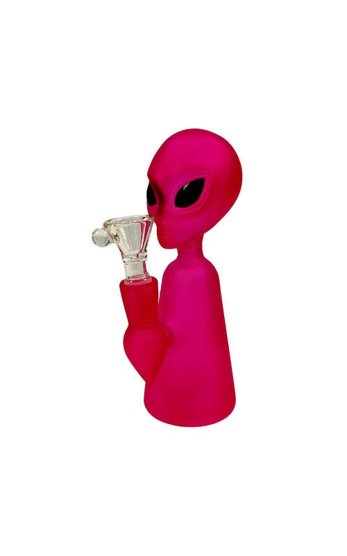 Alien Figure Pink Bong Thick Glass 17cm Alien Figure Pink Bong Thick Glass 17cm