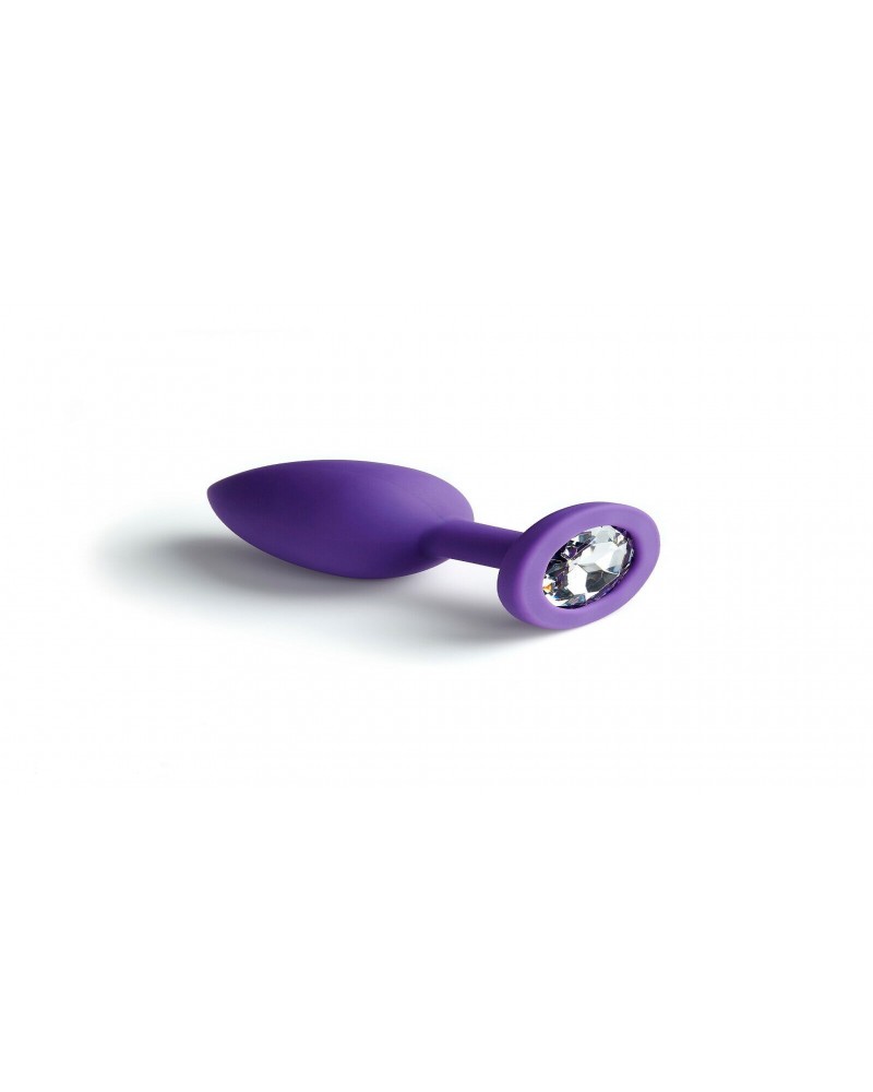 Ophelia's Dream Toys - Purple Silicone Anal Plug with Silver Rhinestone - Small Ophelia's Dream Toys - Purple Silicone Anal Plug with Silver Rhinestone - Small