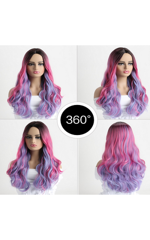 Ophelia's Dream Toys - Purple Pink Wavy Hair Wig