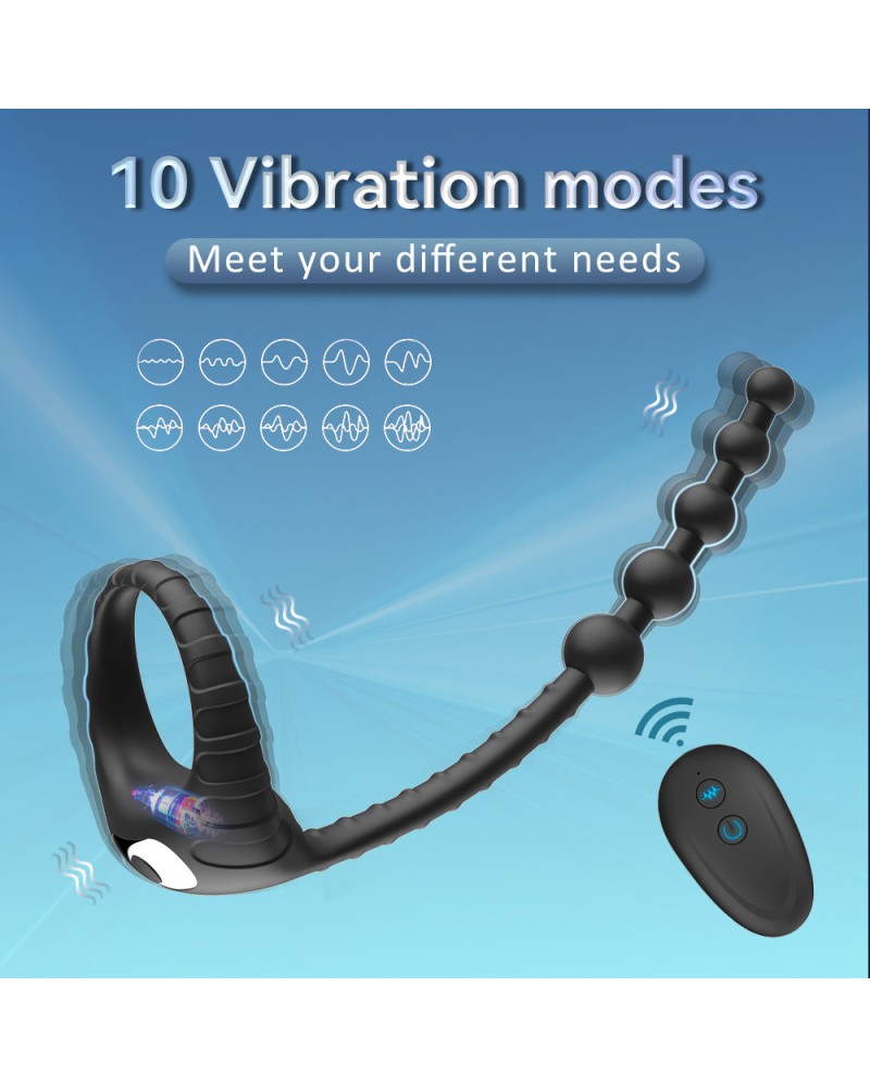 Ophelia's Dream Toys - Vibrating ring with anal beads