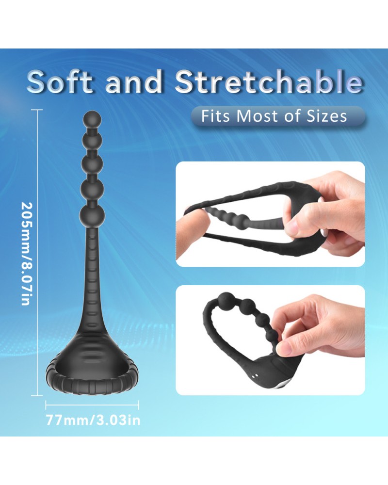 Ophelia's Dream Toys - Vibrating ring with anal beads