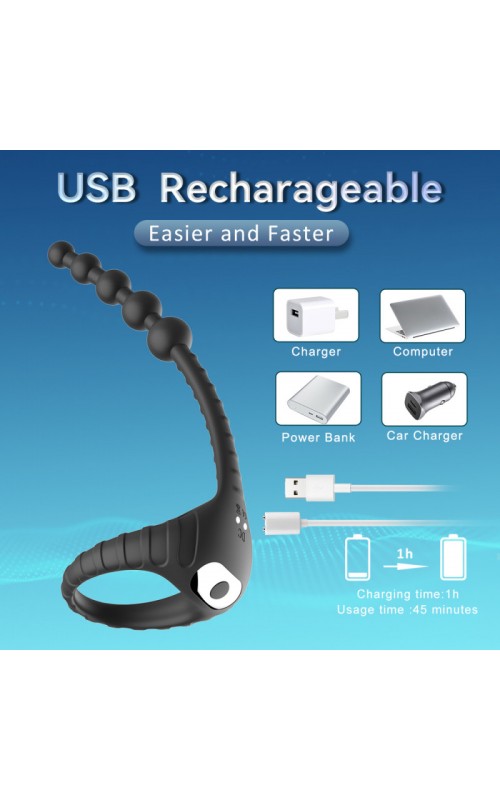 Ophelia's Dream Toys - Vibrating ring with anal beads