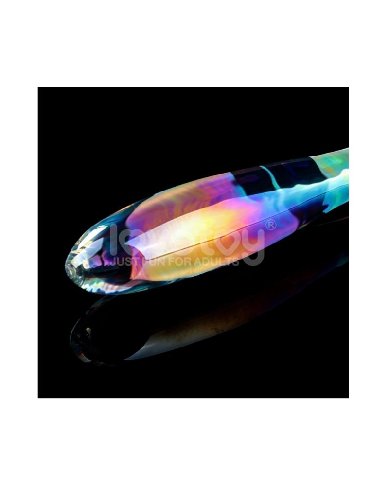 LOVETOY Glow in the Dark Glass Dildo Twilight Gleam Double Delight