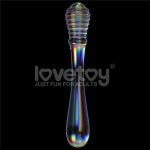 LOVETOY- GLow in the Dark Glass Dildo Twilight Gleam Twin Pleasures