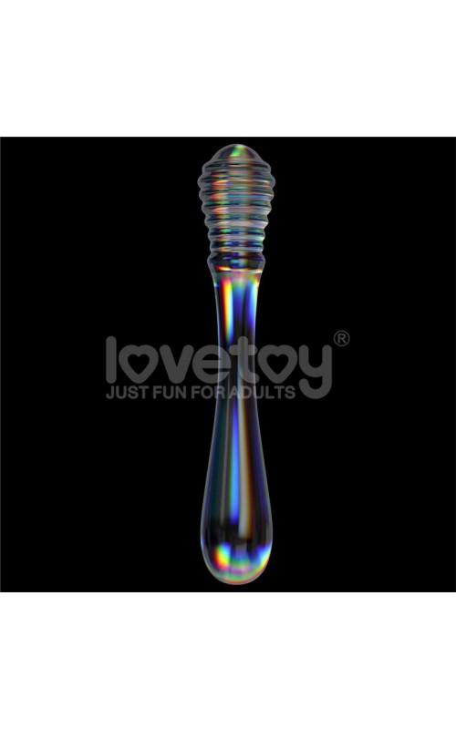 LOVETOY- GLow in the Dark Glass Dildo Twilight Gleam Twin Pleasures