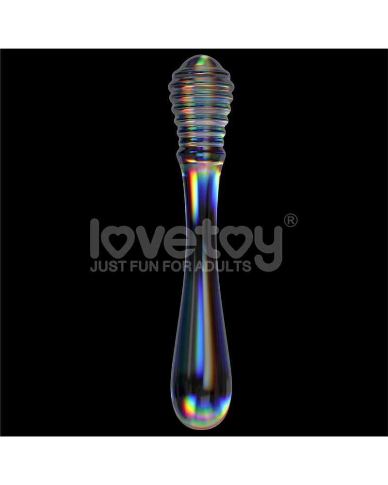 LOVETOY- GLow in the Dark Glass Dildo Twilight Gleam Twin Pleasures