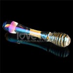 LOVETOY- GLow in the Dark Glass Dildo Twilight Gleam Twin Pleasures