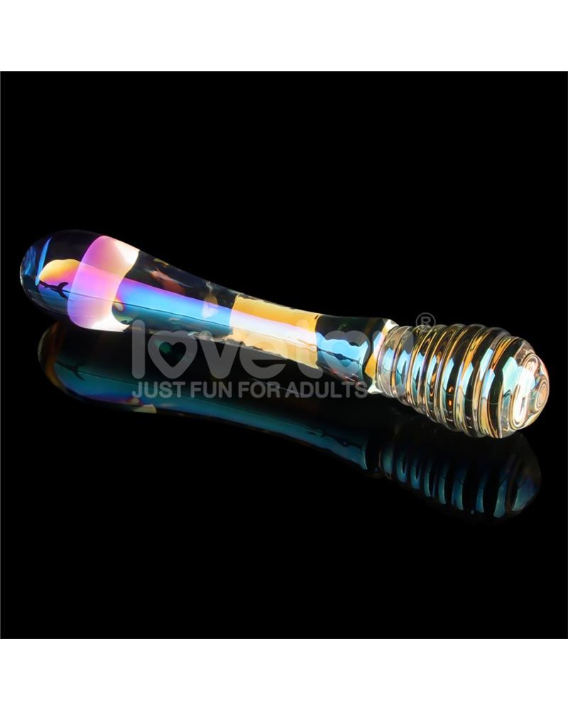 LOVETOY- GLow in the Dark Glass Dildo Twilight Gleam Twin Pleasures