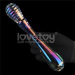 LOVETOY- GLow in the Dark Glass Dildo Twilight Gleam Twin Pleasures