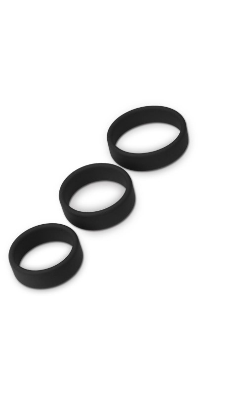 LOVETOY Pack of 3 Penis Ring Power Ring Black