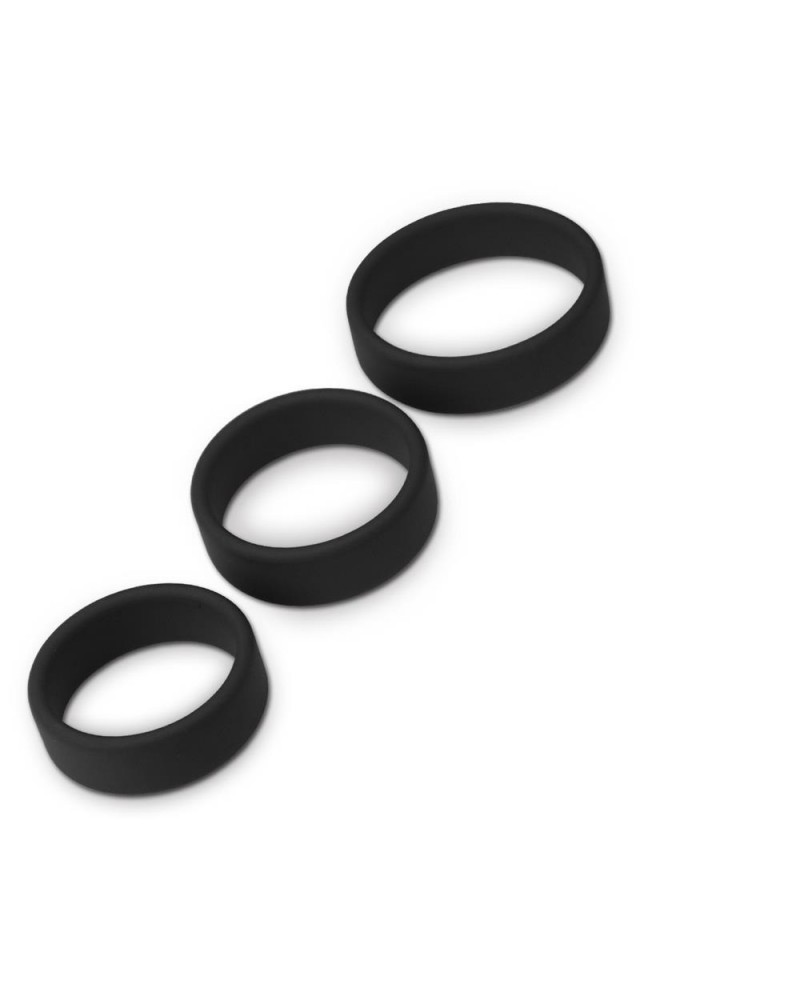 LOVETOY Pack of 3 Penis Ring Power Ring Black