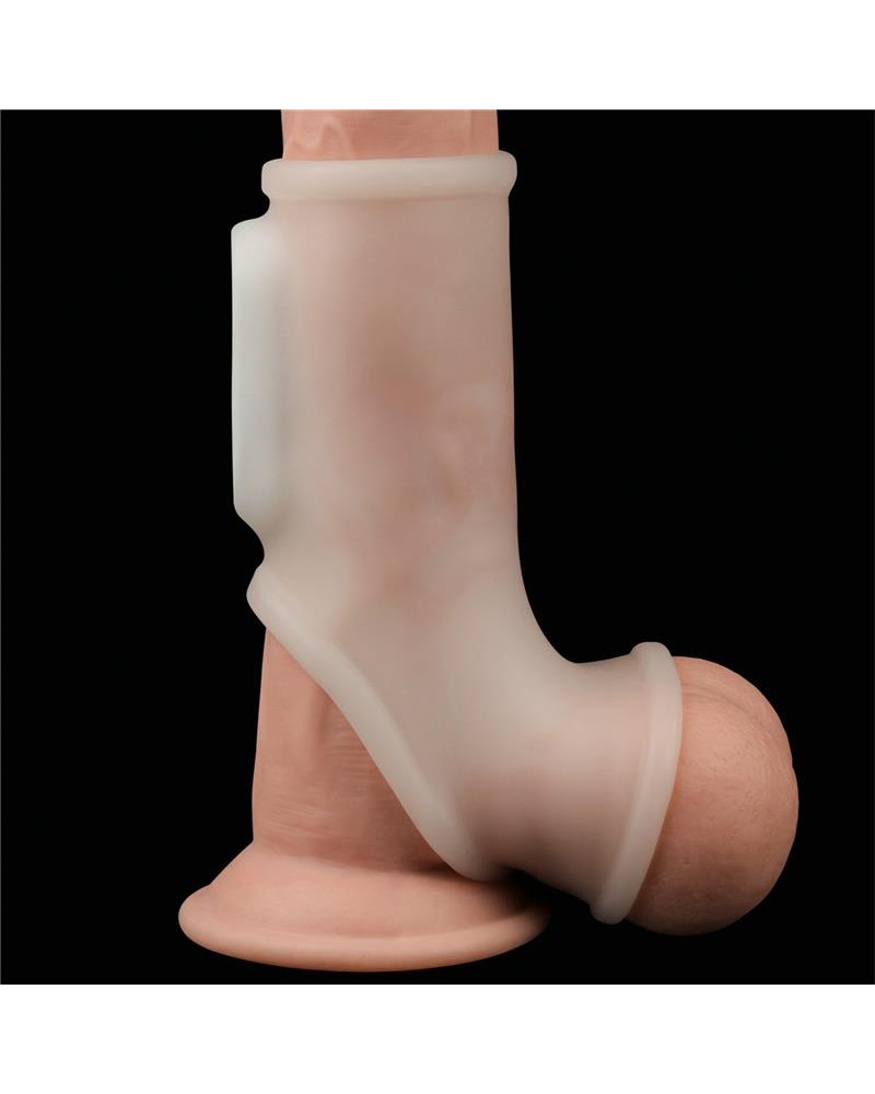 LOVETOY- Penis and Testicles Sleeve with Vibration Silk Knights