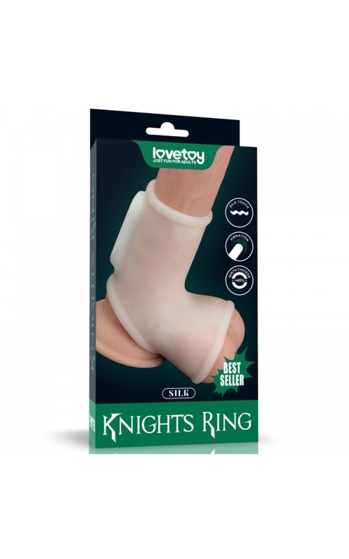 LOVETOY- Penis and Testicles Sleeve with Vibration Silk Knights