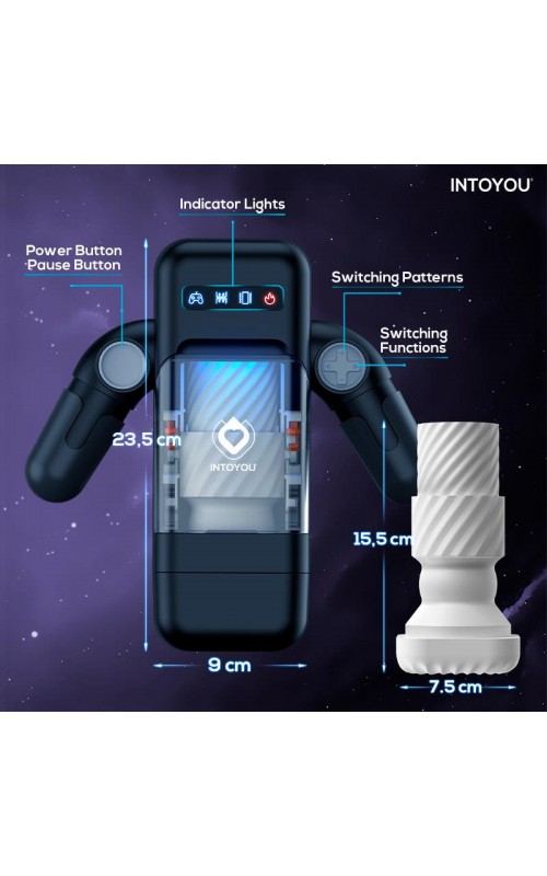 INTOYOU Elon Intelligent Masturbator with Up and Down Movement, Vibration, Heat and Phone Holder