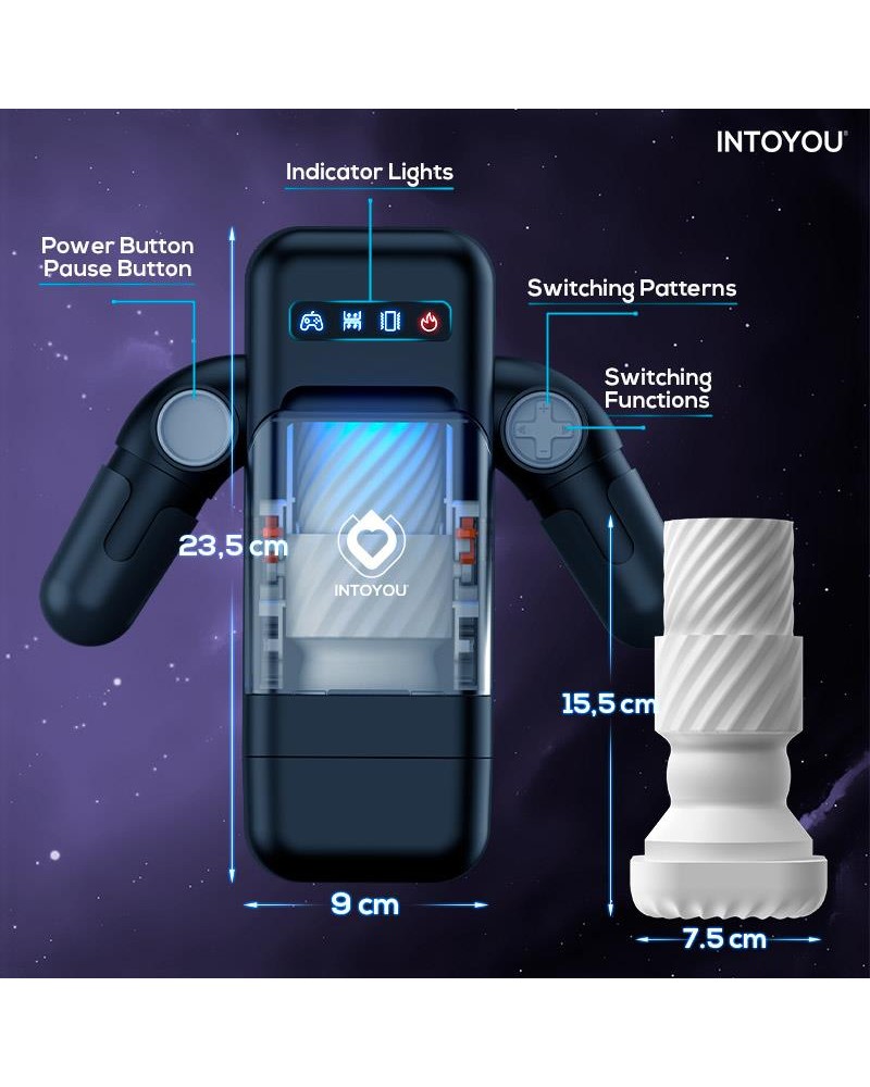 INTOYOU Elon Intelligent Masturbator with Up and Down Movement, Vibration, Heat and Phone Holder