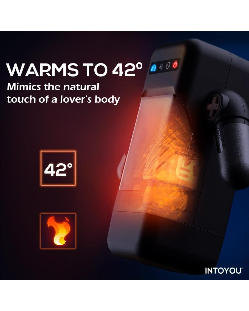 INTOYOU Elon Intelligent Masturbator with Up and Down Movement, Vibration, Heat and Phone Holder