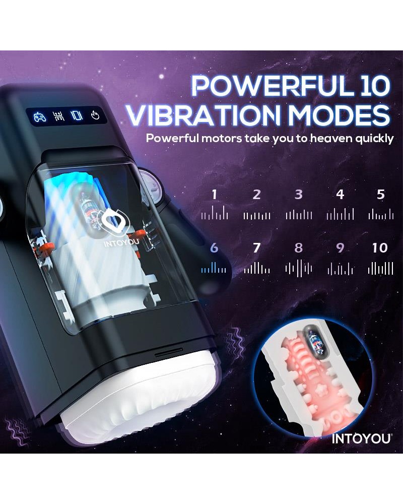 INTOYOU Elon Intelligent Masturbator with Up and Down Movement, Vibration, Heat and Phone Holder