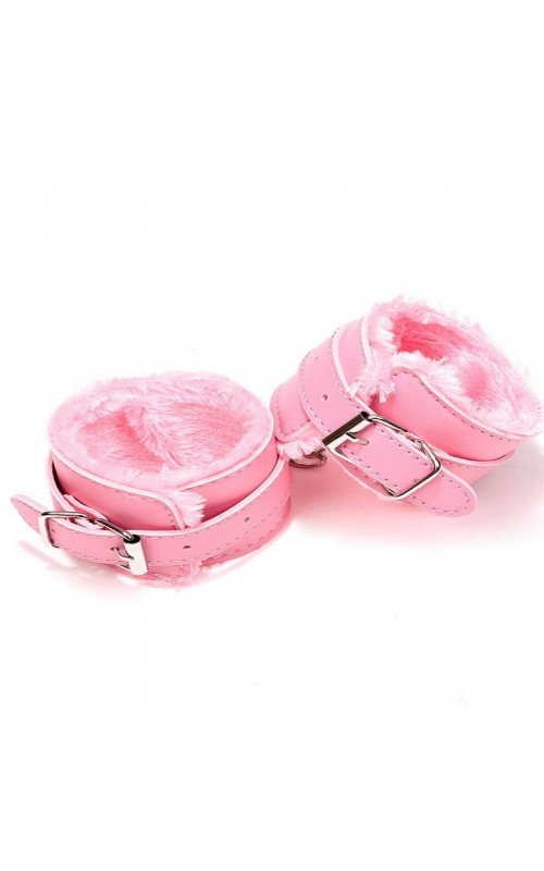 Ophelia's Dream Toys - Pink SM Bondage Sex Leather Handcuffs Ophelia's Dream Toys - Pink SM Bondage Sex Leather Handcuffs