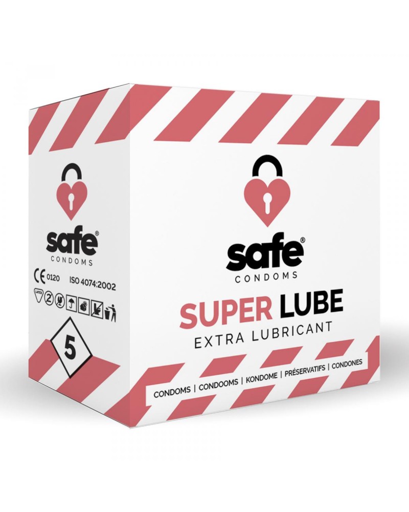 SAFE - Condoms With Extra Lubricant - Superlube - 5 pieces