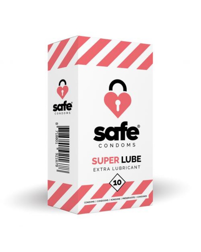 SAFE - Condoms With Extra Lubricant - Superlube - 10 pieces