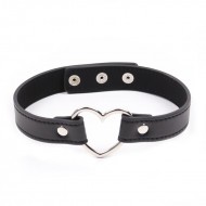 Collar with Heart Shaped Hoop Adjustable 41,5 cm Black	