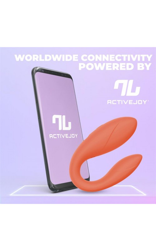 Couple Toy with App Flexible Silicone Salmon	